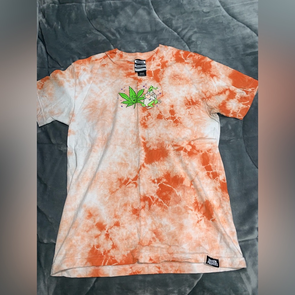 Broken Promises Orange Tie-Dye Graphic T-Shirt - Picture 2 of 4